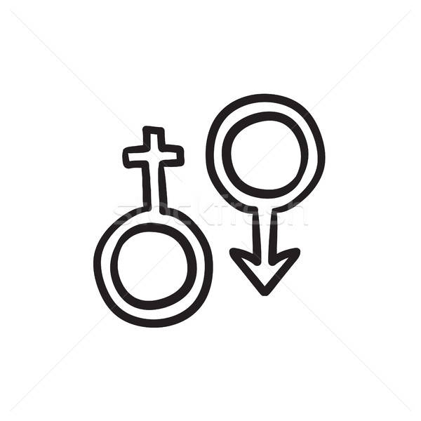 600x600 Male And Female Symbol Sketch Icon Vector Illustration Andrei
