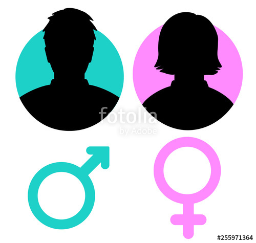 500x475 Vector Male And Female Icon Vector Illustration Stock