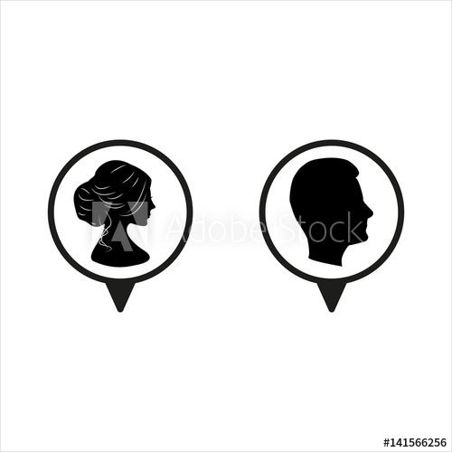 500x500 Male, Female, Icon, Vector Illustration