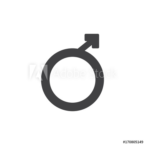500x500 Male Gender Icon Vector, Filled Flat Sign, Solid Pictogram
