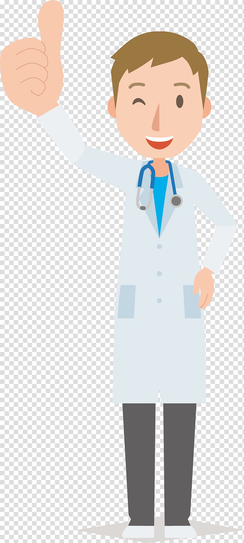 800x1782 Doctor Signing Ok Illustration, Cartoon Icon, A Thumbs Up Male