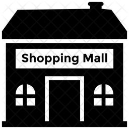 Shopping Mall Icon Of Glyph Style 256x256 Shopping Mall Icon Of Glyph Style