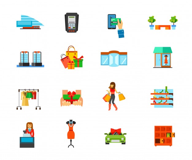 Shopping Mall Icon Set Vector Free Download 626x522 Shopping Mall Icon Set Vector Free Download