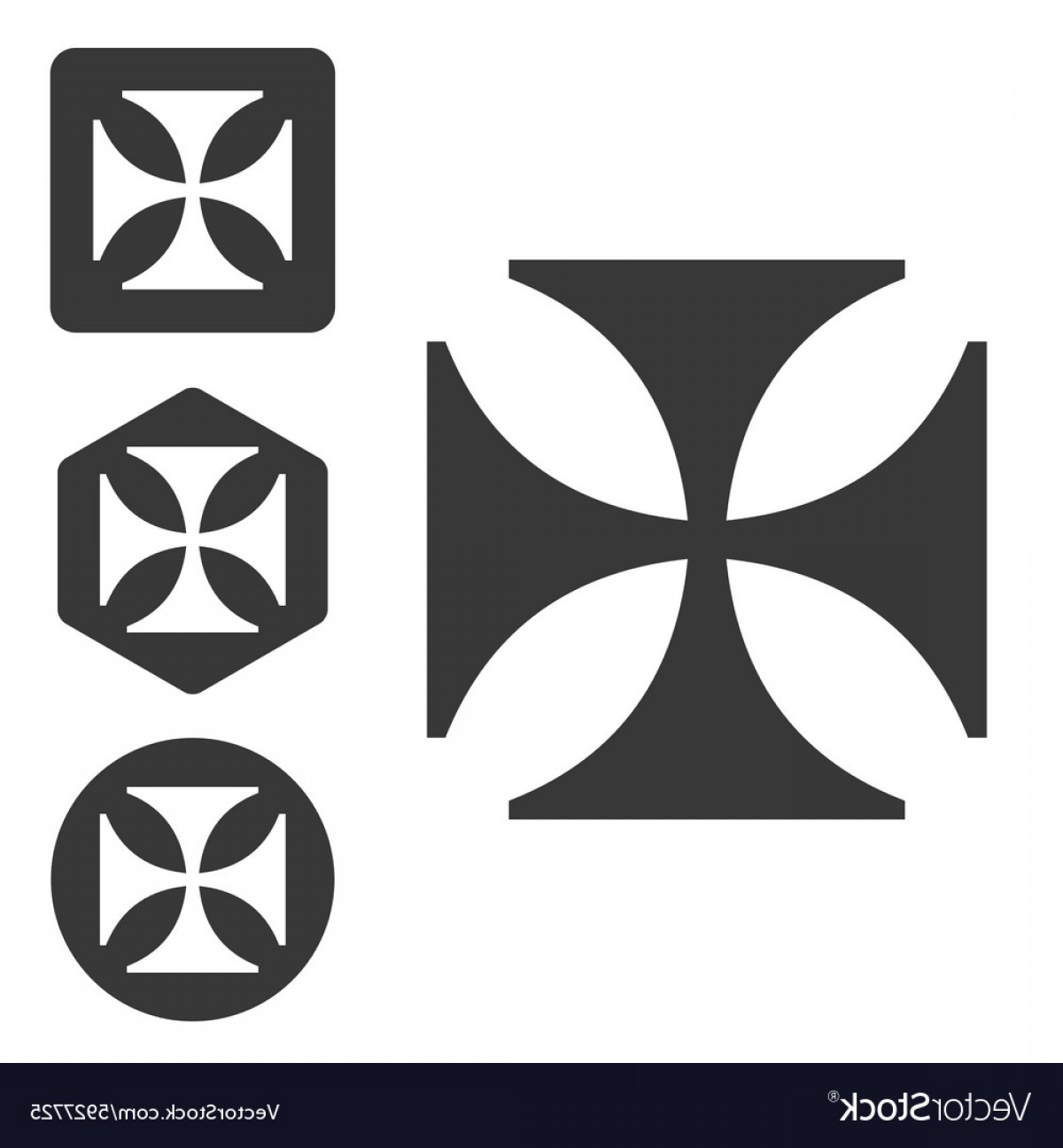 1200x1296 Maltese Cross Icon Set Monochrome Vector Soidergi