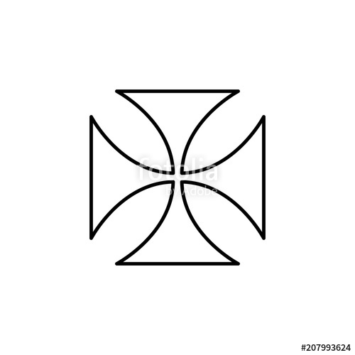 500x500 Maltese Cross Outline Icon Element Of Religion Sign For Mobile