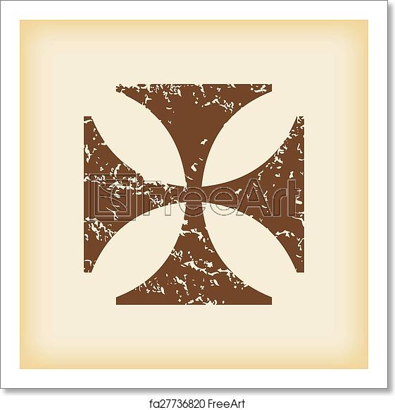 561x581 Free Art Print Of Grungy Maltese Cross Icon Grungy Brown Icon