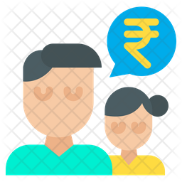 256x256 Rupees Man To Woman Icon Of Flat Style