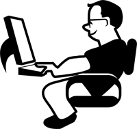 200x189 Man Using Computer Png, Clip Art For Web