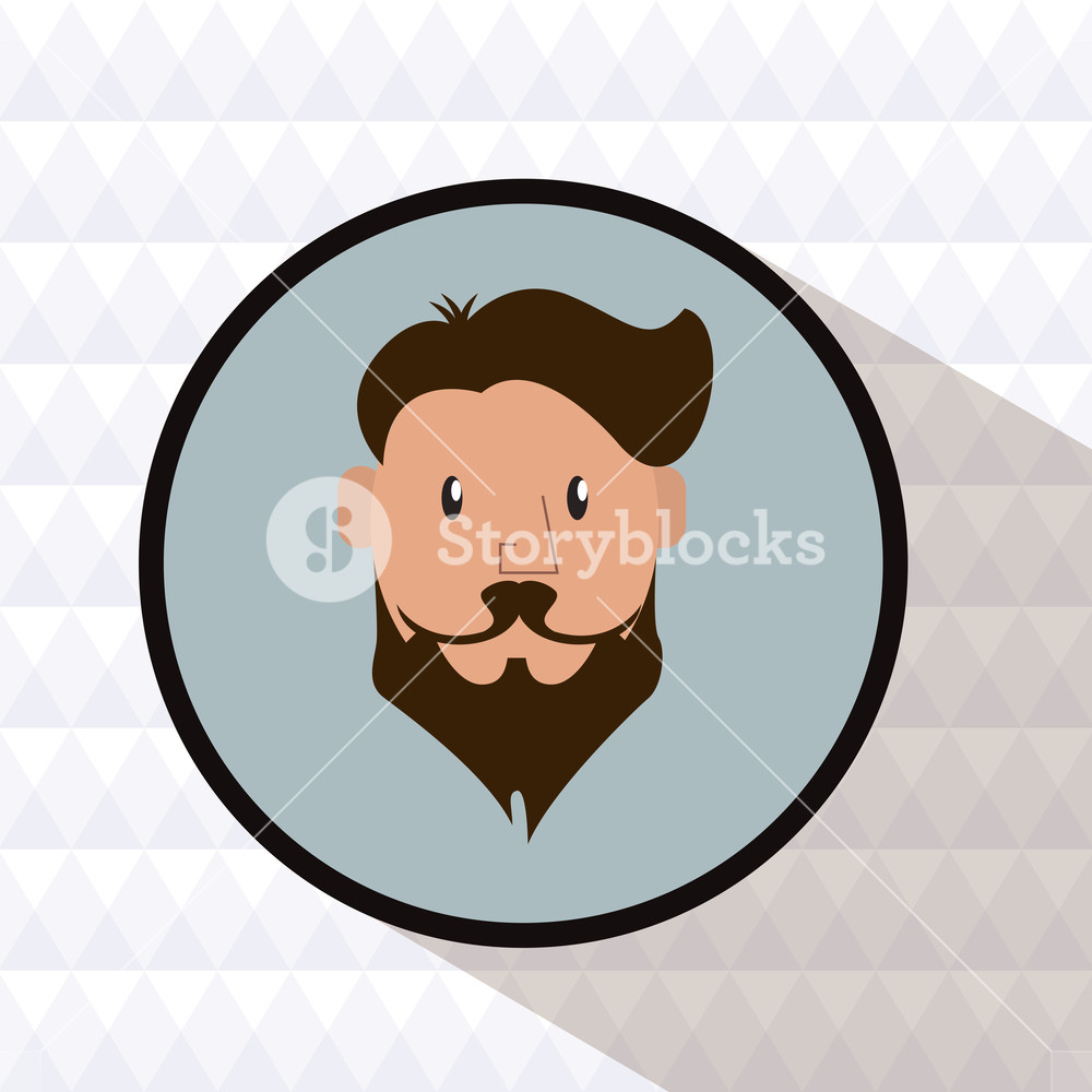 Man Cartoon With Mustache Inside Circle Icon Hipster Style 1000x1000 Man Cartoon With Mustache Inside Circle Icon Hipster Style