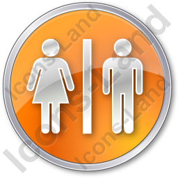 Restroom Women Man Circle Orange Icon, Pngico Icons 256x256 Restroom Women Man Circle Orange Icon, Pngico Icons