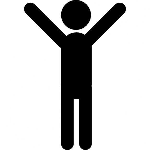 626x626 Man Silhouette Standing With Arms Up Free Icon