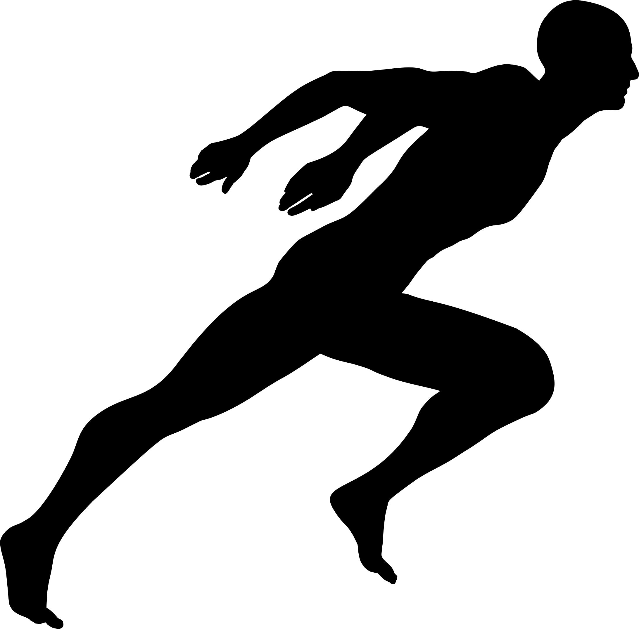 2186x2154 Sprinting Man Silhouette Icons Png