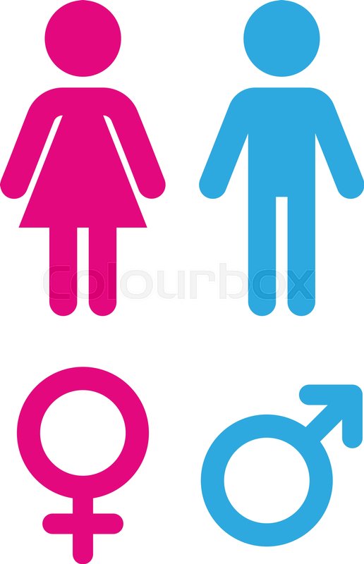 516x800 Man And Woman Flat Icon Sign Toilet Stock Vector Colourbox