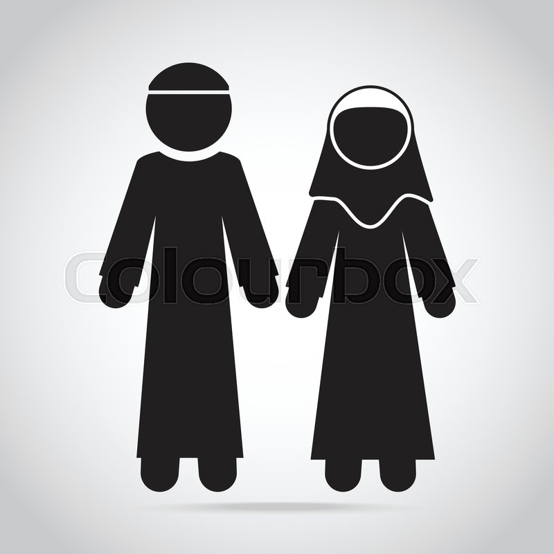 800x800 Muslim Man And Woman Icon Stock Vector Colourbox