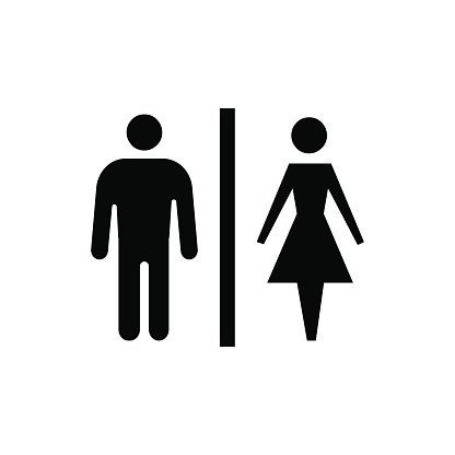 416x416 Toilet Man Woman Icon Stock Vector Illustration Flat Design
