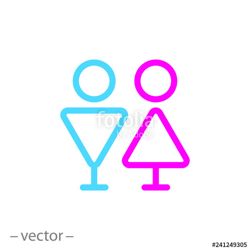 500x500 Man Woman Icon, Vector Illustration Stock Image And Royalty Free