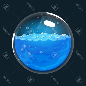 300x300 Photostock Vector Sphere Of Water Game Icon Of Magic Orb Interface
