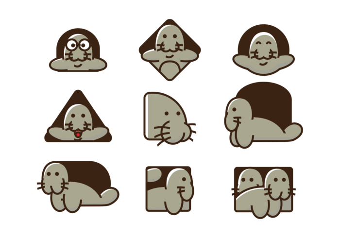 700x490 Manatee Vector Icons