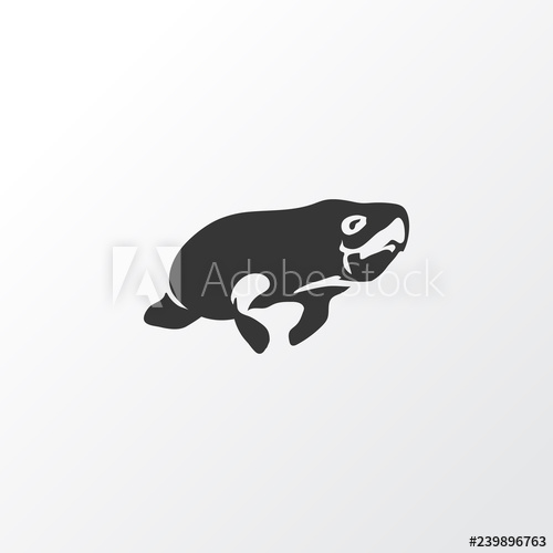 500x500 Seacow Icon Symbol Premium Quality Isolated Manatee Element