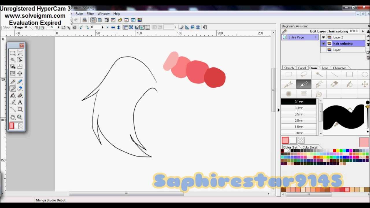1280x720 How I Color Manga Hair In Manga Studio Debut