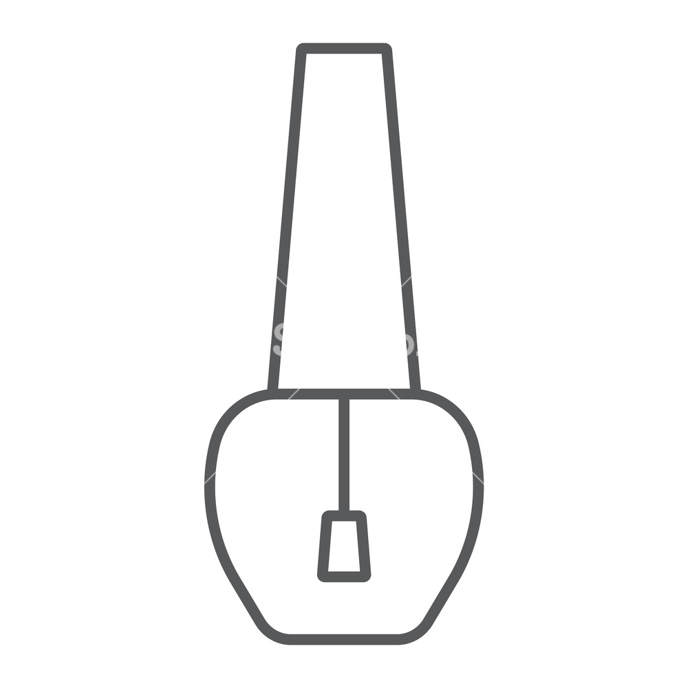 1000x1000 Nail Polish Thin Line Icon, Beauty And Manicure, Varnish Sign