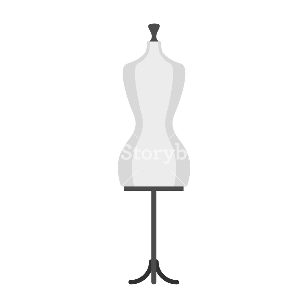 1000x1000 Mannequn In Flat Style Isolated On White Background Vector