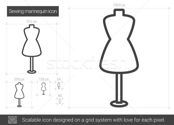 600x432 Sewing Mannequin Line Icon Vector Illustration Andrei Krauchuk