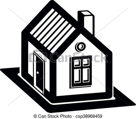 450x393 Simple Mansion Icon Isolated On White Background, Vector Abstract