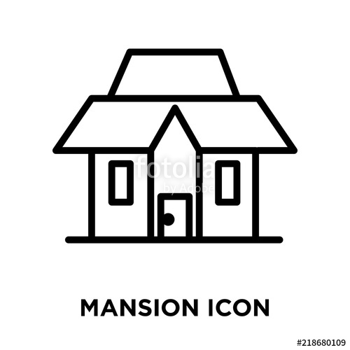 500x500 Mansion Icons Isolated On White Background Modern And Editable