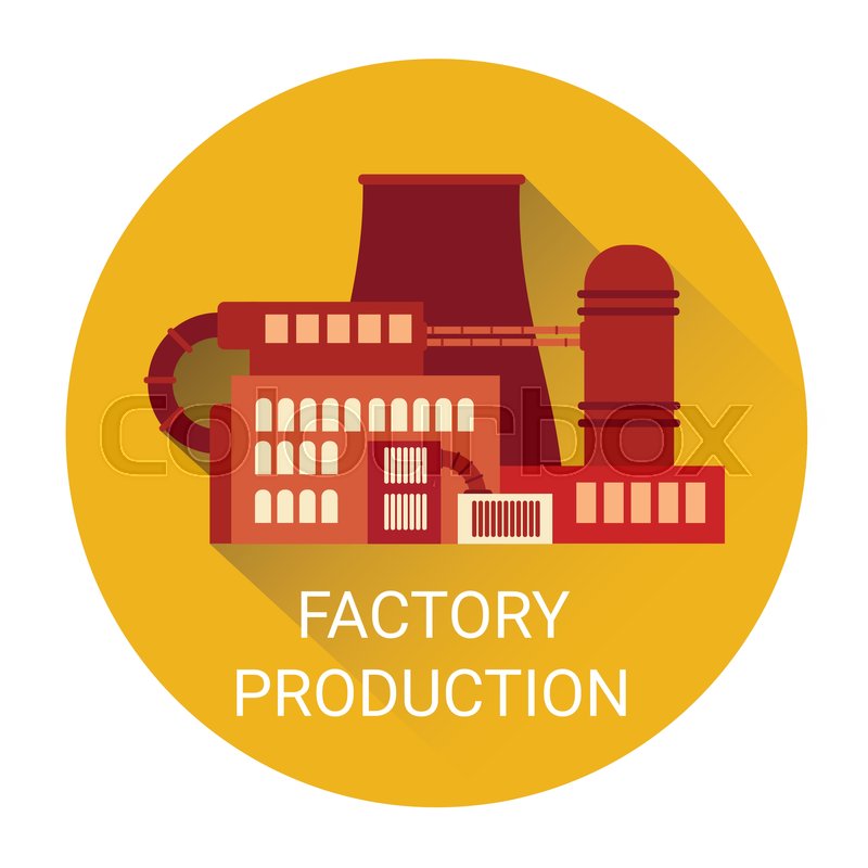 800x800 Factory Production Plant Icon Flat Stock Vector Colourbox