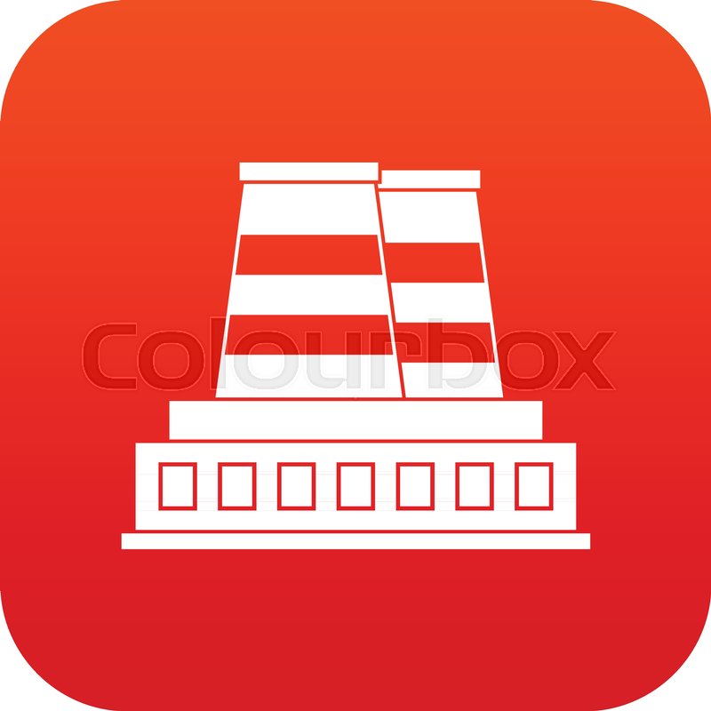 800x800 Manufacturing Plant Icon Digital Red Stock Vector Colourbox