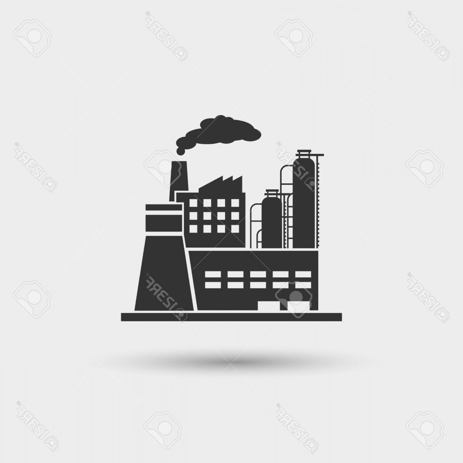 1558x1560 Photostock Vector Industrial Plant Icon Factory Industry Power