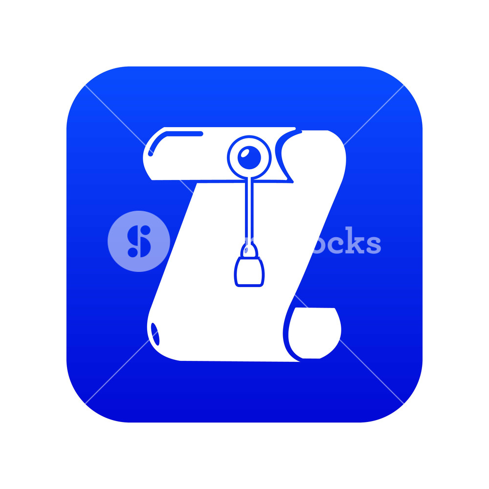 1000x1000 Manuscript And Seal Message Icon Blue Vector Isolated On White