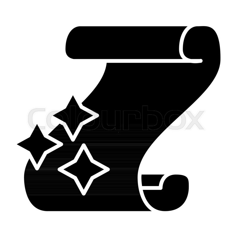800x800 Magic Scroll Solid Icon Folio With A Stock Vector Colourbox