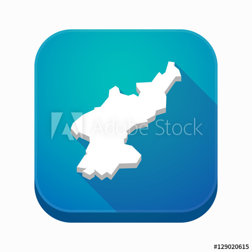 Isolated App Icon With The Map Of North Korea 500x500 Isolated App Icon With The Map Of North Korea