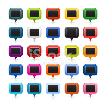 440x440 Map Pn Empty Rounded Rectangle Satin Button Blank Sign Stock