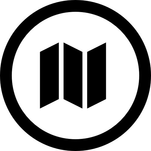 512x512 Map Filled Folded Paper Symbol In Circular Interface Button Icons