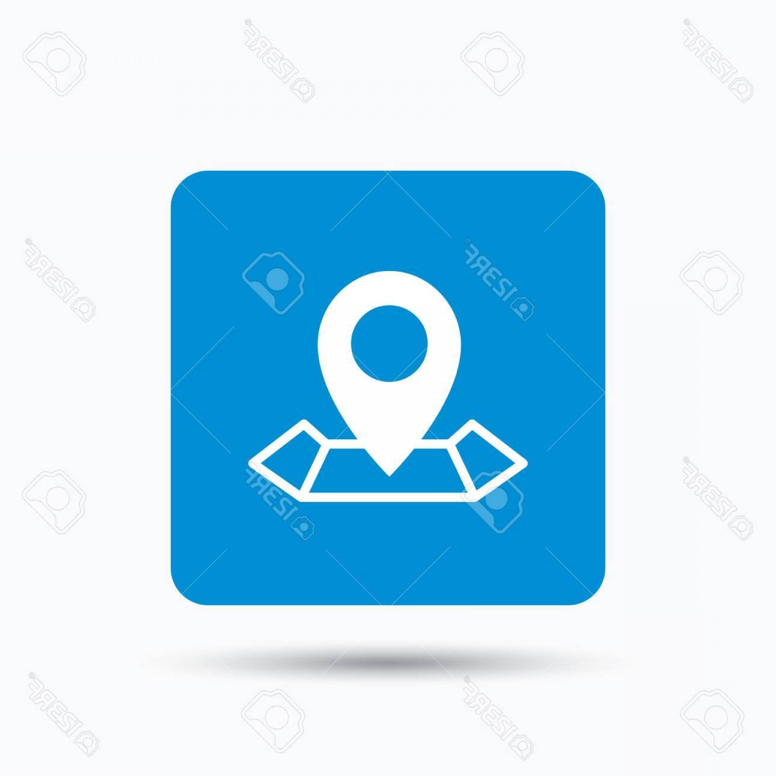 1560x1560 Photostock Vector Location Icon Map Pointer Symbol Blue Square