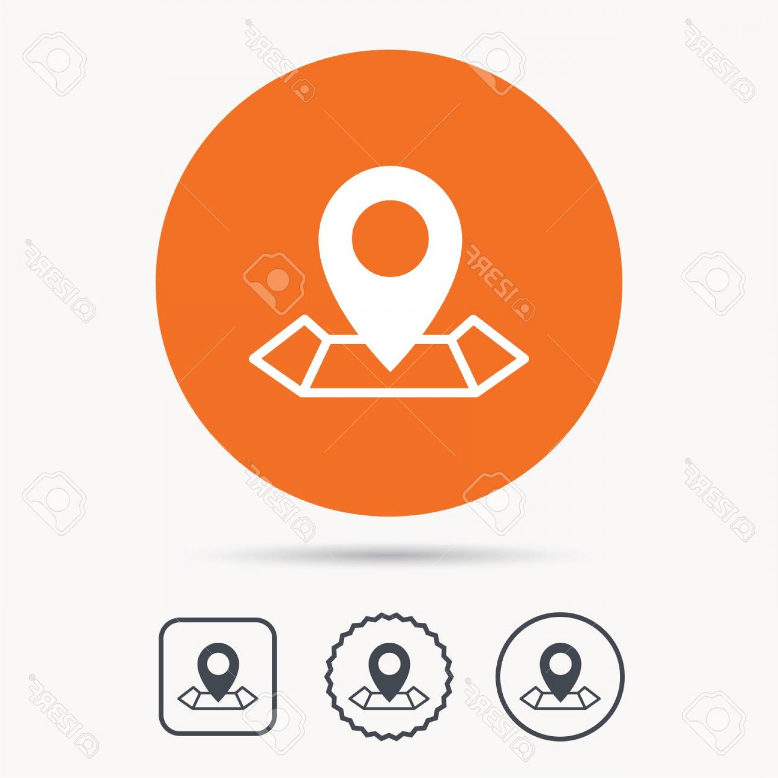 1560x1560 Photostock Vector Location Icon Map Pointer Symbol Orange Circle