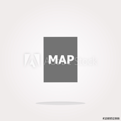 500x500 Vector Map Icon Web Button With Map