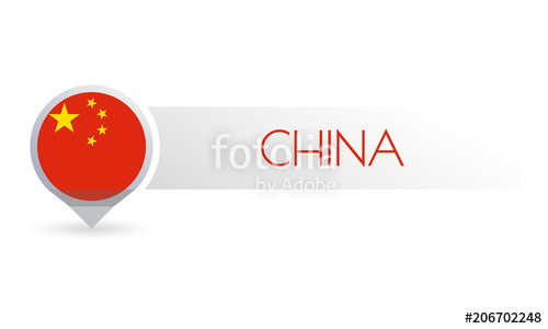 500x300 China Flag Circle Flag Button In The Map Marker Shape Chinese