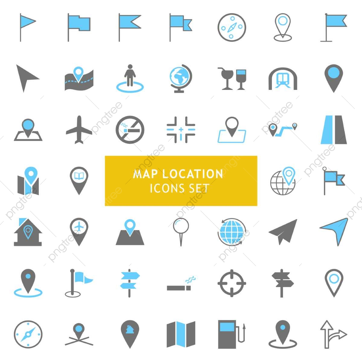 1200x1200 Map Location Icons Set, Location, Icon, Map Png And Vector