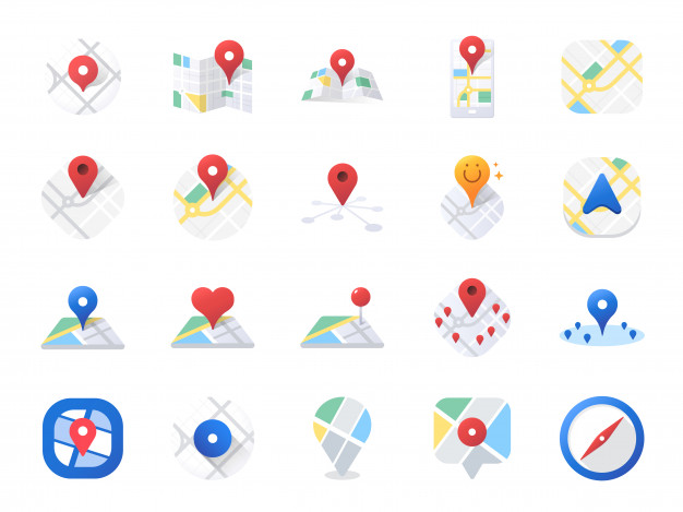 626x469 Map Icon Set Vector Premium Download