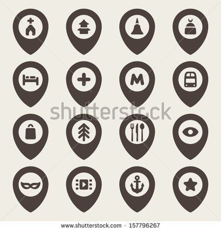 450x470 Map Icons Set