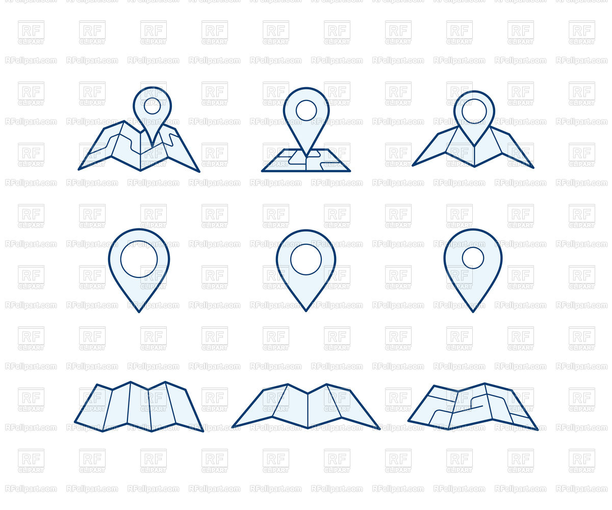 1200x1000 Navigation Icon Set Map And Geo Pin Vector Image Of Icons