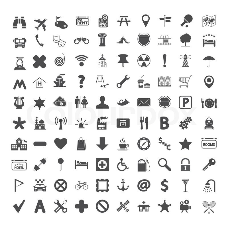 800x800 Navigation Map Icons Set Vector Stock Vector Colourbox