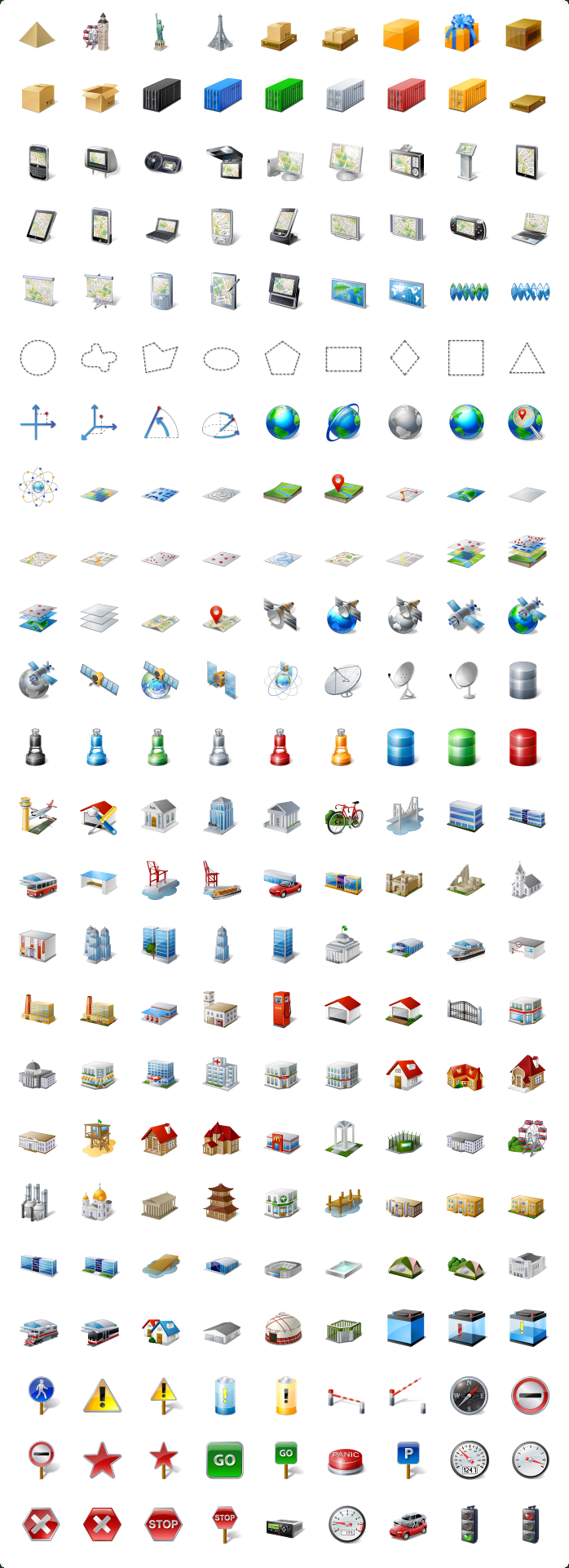 698x1922 Vista Style Gisgpsmap Icons Set With Custom Icon Design Service