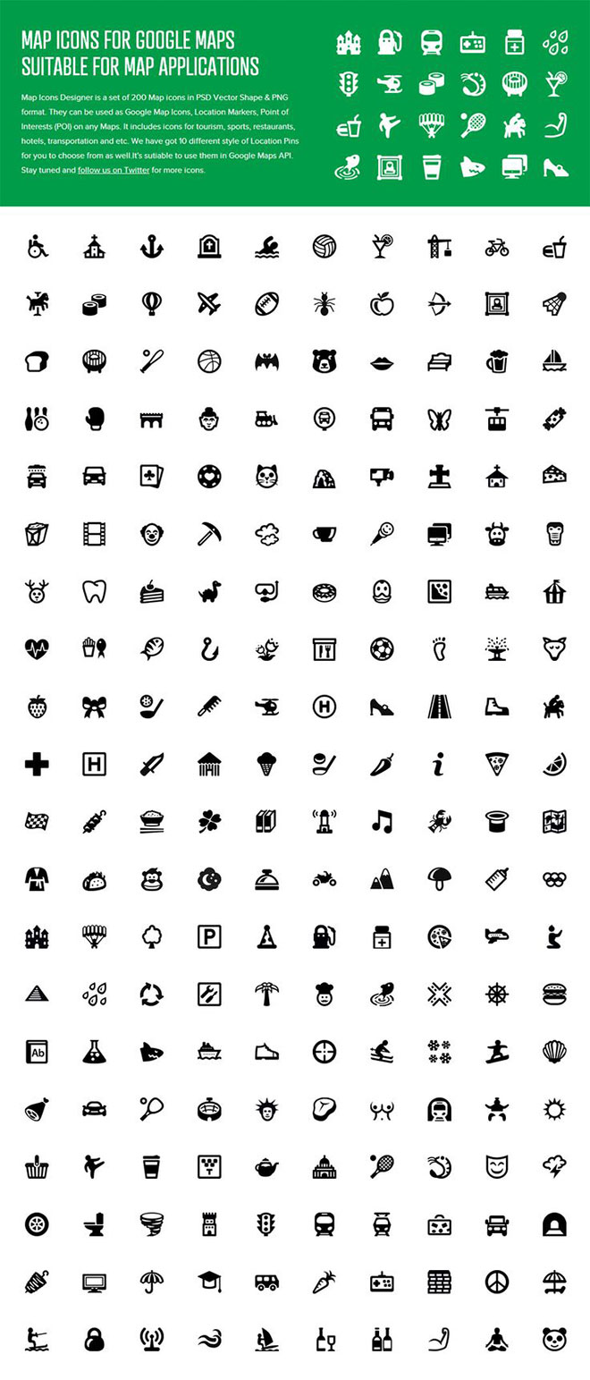 660x1543 Free Map Icon Set