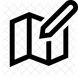 256x256 Edit Map Icon Of Line Style