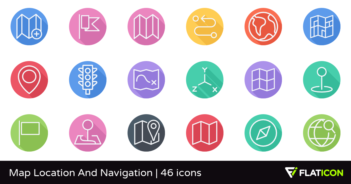 1200x630 Map Location And Navigation Free Icons